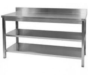 Неръждаеми работни маси с 2 долни плота "STANDARD"