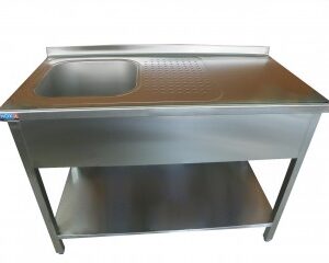 Неръждаеми работни маси с мивки и с долен плот "LUXURY"