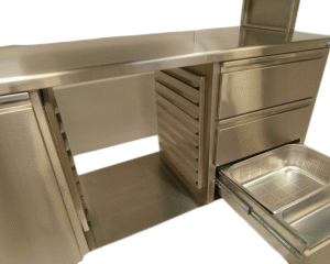 Неръждаеми работни маси с чекмеджета "LUXURY"